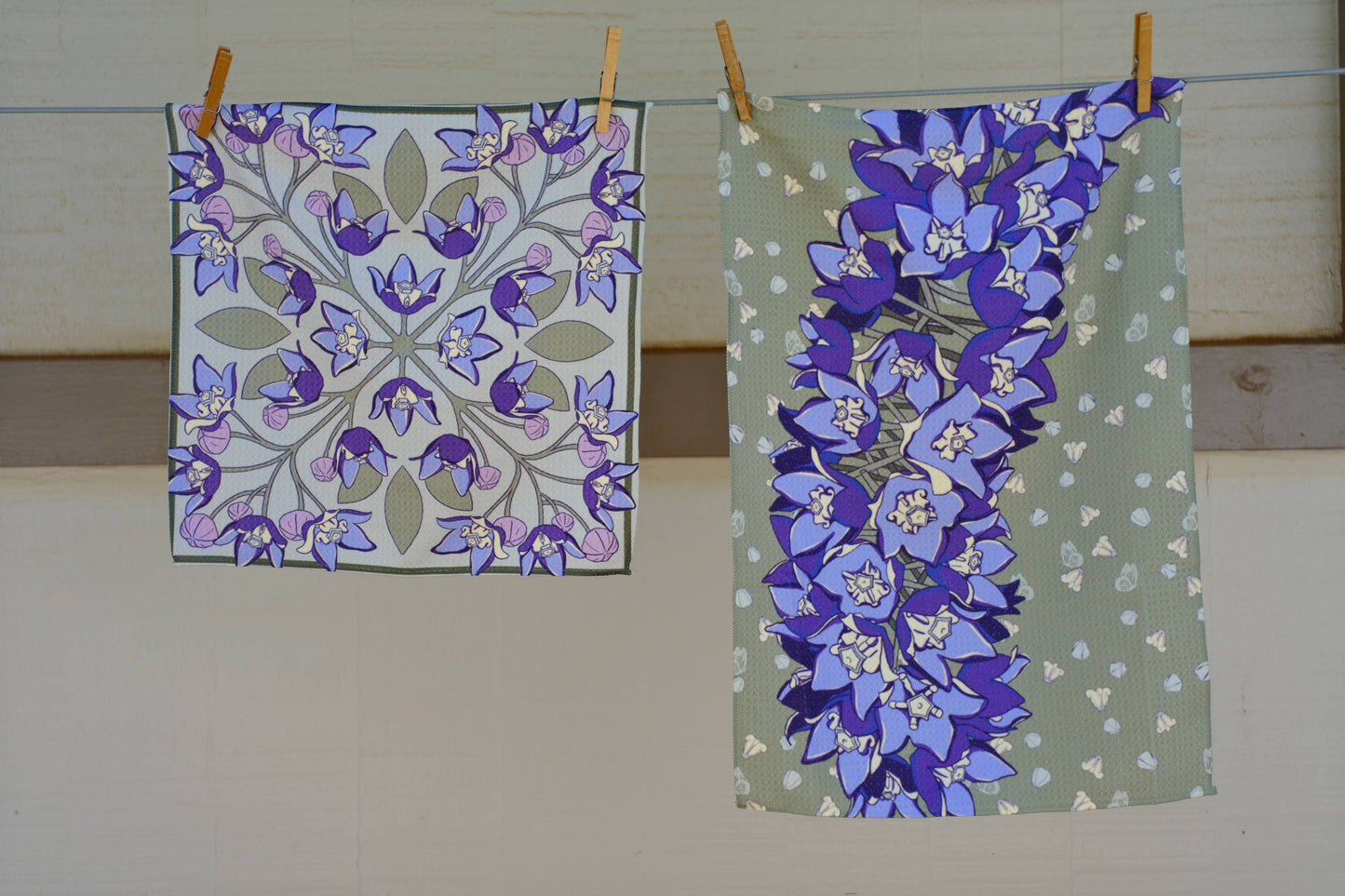 Microfiber Towel Set: Crown Flower